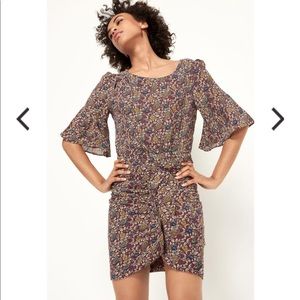 ba&sh Child Floral Burgundy Print Flare Sleeve 1 S